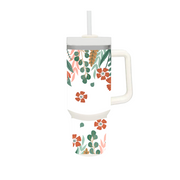 Boho Floral 40oz Handled Tumbler